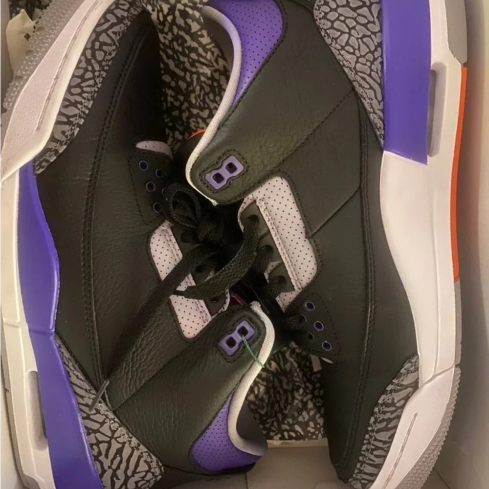 Court purple 3s worn once! Price is negotiable.